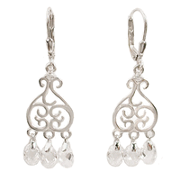 Sterling Silver Crystal CZ Chandelier Earrings