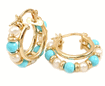 Turquoise Beaded Hoop Earrings